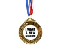no/no I Want A New Girlfriend Art Deco Fashion Gold Award Winner Medal First Place Ribbon