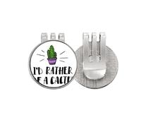no/no I'd Rather Be A Cactus Cactus Golf Ball Marker Hat Cap Clip Enamel Magnetic