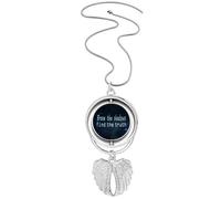 no/no Ignorance Fatal Game Art Deco Fashion Pendant Angel Wings Rotating Necklace Jewelry