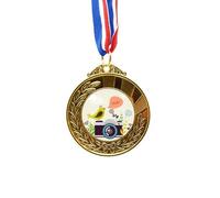 no/no Illustration Bird Greeting on Camera Gold Award Winner Medal First Place Ribbon