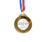no/no I'm a Teacher What's your Superpower Gold Award Winner Medal First Place Ribbon