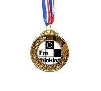 no/no I'm Thinking Quote Art Deco Fashion Gold Award Winner Medal First Place Ribbon