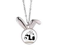 no/no Imagination Panda Floating Eyes Rabbit Necklace Pendant Bunny Animal Jewelry Gift