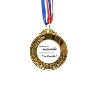 no/no Impossible Possible Quote Gold Award Winner Medal First Place Ribbon