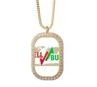 no/no Increase Sales Decrease Profit Loss Necklace Pendant Diamond Crystal Golden Jewelry