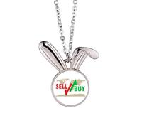 no/no Increase Sales Decrease Profit Loss Rabbit Necklace Pendant Bunny Animal Jewelry Gift