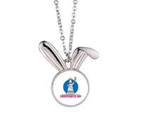 no/no Independence Day Freedom Unity Rabbit Necklace Pendant Bunny Animal Jewelry Gift