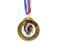 no/no Indian Human Skeleton Flamen Gold Award Winner Medal First Place Ribbon