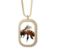 no/no industry diligent hybee apidae bugs Necklace Pendant Diamond Crystal Golden Jewelry