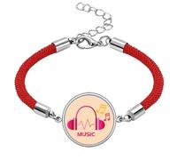 no/no Innervation Musical Headset Lucky Red String Bracelet Rope Bracelet Handmade