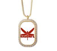 no/no Insect Harm Fears Animal Dragonflies Necklace Pendant Diamond Crystal Golden Jewelry