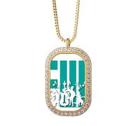 no/no Interest Playing Music Songs Necklace Pendant Diamond Crystal Golden Jewelry