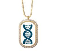 no/no Interesting Quality Fun Genes Necklace Pendant Diamond Crystal Golden Jewelry