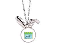 no/no international day penon violence world Rabbit Necklace Pendant Bunny Animal Jewelry Gift