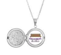 no/no Is As Does Art Deco Fashion Locket Necklace Hold Picture Jewelry Birthday Gift