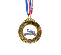no/no Japan Mount Red Sun Rail Train Temple Gold Award Winner Medal First Place Ribbon