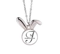 no/no Journey Job Join Letters Art Deco Fashion Rabbit Necklace Pendant Bunny Animal Jewelry Gift