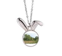 no/no Jungle Art Deco Fashion Rabbit Necklace Pendant Bunny Animal Jewelry Gift