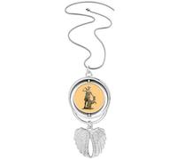 no/no Jungle Virgin Female Midwifery Hunting Pendant Angel Wings Rotating Necklace Jewelry