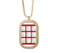 no/no Keyboard Shortcut Letter Design Necklace Pendant Diamond Crystal Golden Jewelry