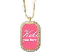 no/no Kiki Do You Love Me Art Deco Fashion Necklace Pendant Diamond Crystal Golden Jewelry