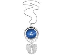 no/no Kindhearted Beautiful Lucky Stars Pendant Angel Wings Rotating Necklace Jewelry