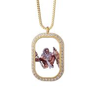 no/no king gods thunder right Necklace Pendant Diamond Crystal Golden Jewelry