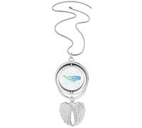 no/no King Whale Sea Animal Art Deco Fashion Pendant Angel Wings Rotating Necklace Jewelry