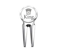 no/no King White Word Chess Game Golf Divot Tool Golf Ball Marker Repair Tool