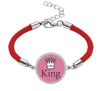 no/no King White Word Chess Game Lucky Red String Bracelet Rope Bracelet Handmade