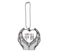 no/no Koraka Japaness City Name Red Sun Flag Car Keychain Heart Pendant Ornament Charm