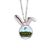 no/no Lake Garden Art Deco Fashion Rabbit Necklace Pendant Bunny Animal Jewelry Gift