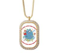 no/no Landscape Architecture Earth Necklace Pendant Diamond Crystal Golden Jewelry