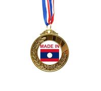no/no Laos Country Love Gold Award Winner Medal First Place Ribbon
