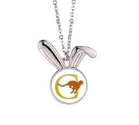 no/no Leopard Running Chasing Prey Rabbit Necklace Pendant Bunny Animal Jewelry Gift