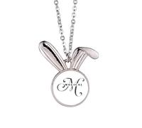 no/no Letter Expression Mother Magical Rabbit Necklace Pendant Bunny Animal Jewelry Gift