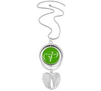 no/no Letter Expression Passion Pendant Angel Wings Rotating Necklace Jewelry