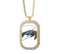 no/no Letters Turtles Roam Ocean Necklace Pendant Diamond Crystal Golden Jewelry