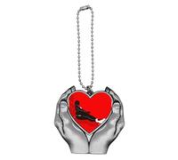 no/no Lie Down Red Beautiful Woman Car Keychain Heart Pendant Ornament Charm