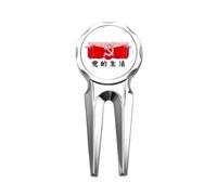 no/no Life China Red Educational Propaganda Golf Divot Tool Golf Ball Marker Repair Tool