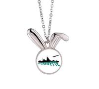 no/no Light Cruiser Navigation Vessel Rabbit Necklace Pendant Bunny Animal Jewelry Gift
