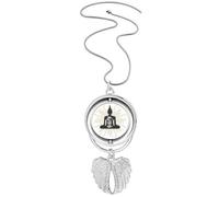 no/no Light Pursuit Search Darkness Pendant Angel Wings Rotating Necklace Jewelry