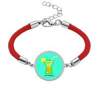 no/no Lime Scrawl Summer Drink Beverage Lucky Red String Bracelet Rope Bracelet Handmade
