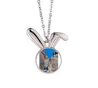 no/no line art deco fashion Rabbit Necklace Pendant Bunny Animal Jewelry Gift