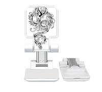 no/no Line Painting Dragon Chinese Culture Art Adjustable Cell Phone Stand Desk Foldable