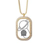 no/no link crystal ball planet Necklace Pendant Diamond Crystal Golden Jewelry