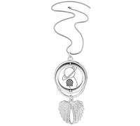 no/no link crystal ball planet Pendant Angel Wings Rotating Necklace Jewelry