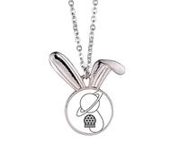 no/no link crystal ball planet Rabbit Necklace Pendant Bunny Animal Jewelry Gift