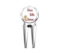 no/no Live Life Love Art Deco Fashion Golf Divot Tool Golf Ball Marker Repair Tool