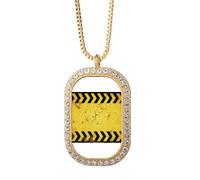 no/no Logo Car Leading Line Art Deco Fashion Necklace Pendant Diamond Crystal Golden Jewelry